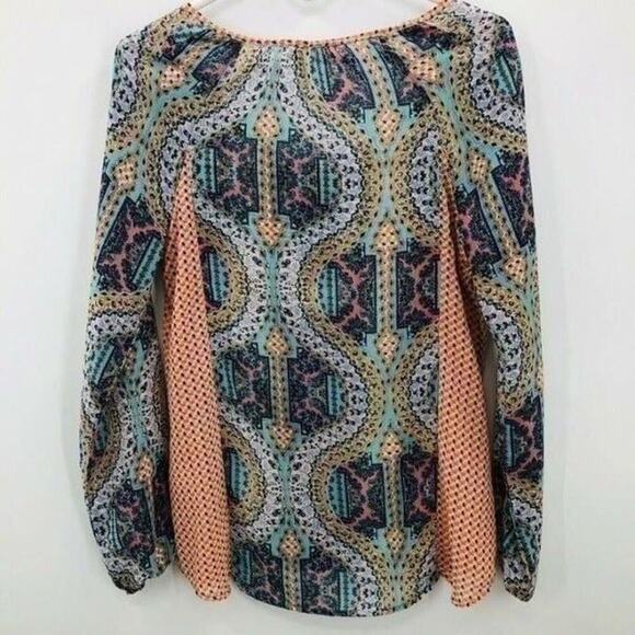 Red Camel Blouse Womens Small Boho Tunic Top Sheer Blue Orange Pink White Lavend - Picture 7 of 9